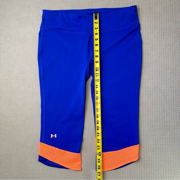 Under Armour Fly By Capri Leggins Womens Size XL Compression Blue Orange - Picture 10 of 12